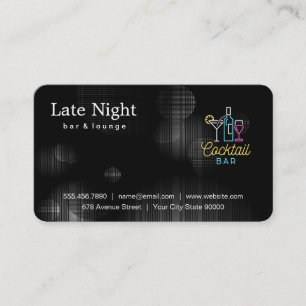 Neon Cocktails Logo Business Card