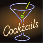 Neon Cocktails Sign Sculpture Standing Photo Sculpture<br><div class="desc">8” x 10” photo sculpture of an image of a neon cocktail sign on brown. This is a great prop for your Tubular 80s party that can be used to identify the bar area, or most anywhere, even in a centerpiece. Neon was big in the 80s and this photo sculpture...</div>