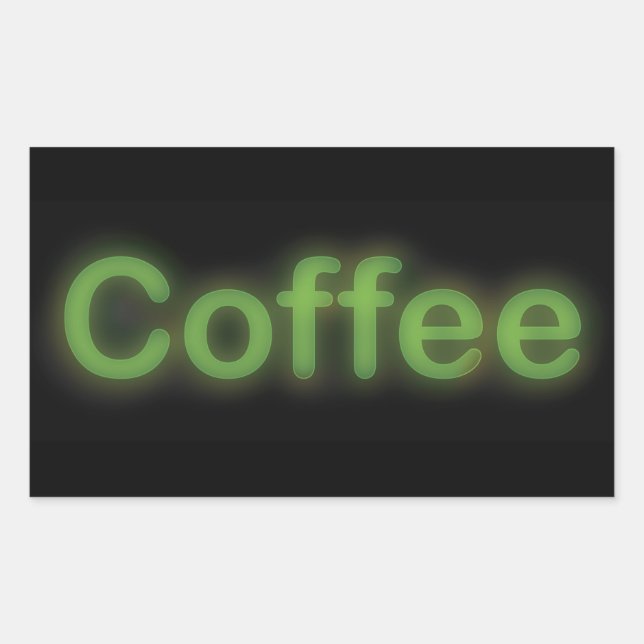 Neon Coffee Rectangular Sticker (Front)