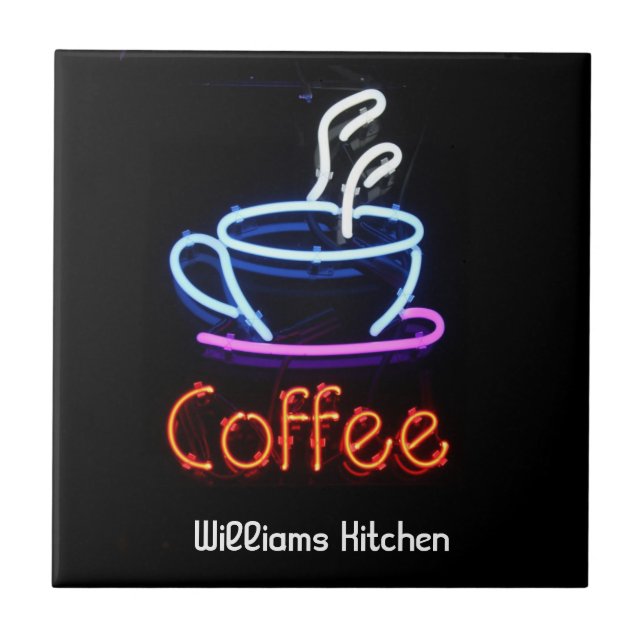 Neon Coffee Sign Tile (Front)