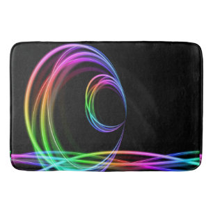 Neon Color Glow Stick Circles Bath Mat