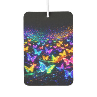 Neon-colored butterflies car air freshener