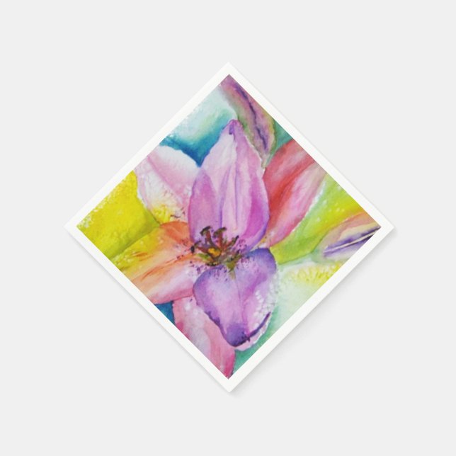 NEON COLORED LILY PAPER NAPKINS (Corner)