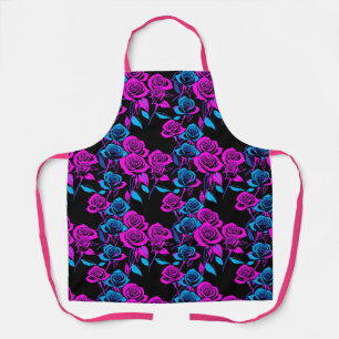 Neon Colored Roses Apron
