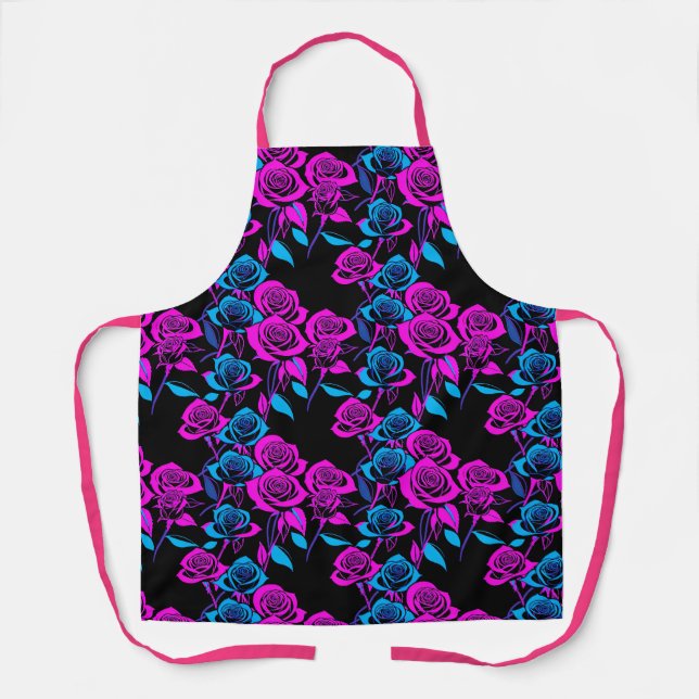 Neon Colored Roses Apron (Front)