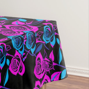 Neon Colored Roses Tablecloth