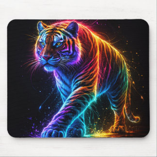 Neon colored Tiger Mouse Mat
