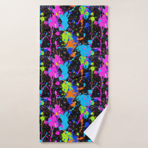 Neon Colorful Pattern Bath Towel