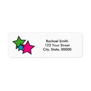 Neon Colorful Stars Personalized Return Address