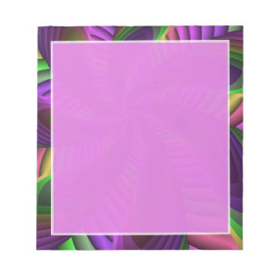 Neon Colors Flash Crazy Colorful Fractal Pattern Notepad