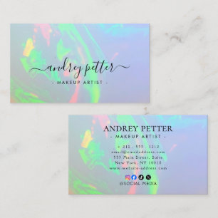 neon colors gemstone opal business card