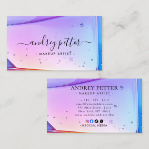 neon colors gemstone opal business card