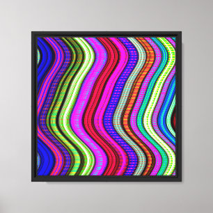 Neon Colour Snake Pattern Canvas Print