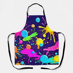 Neon Colour Splash Art Apron