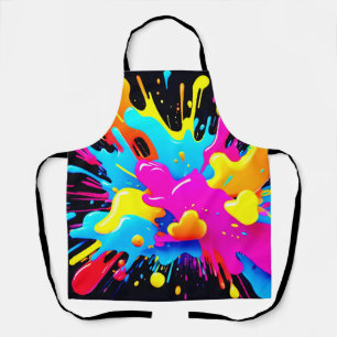 Neon Colour Splash Art Apron