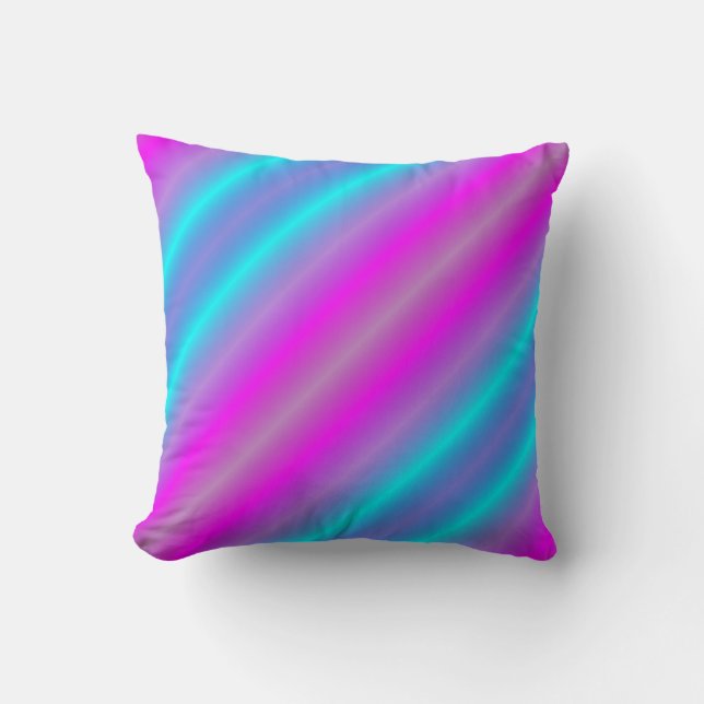 Neon Colour Stripes Pillow (Front)