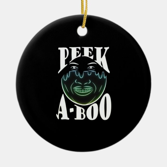Neon Coloured Artwork - Peekabo Ceramic Tree Decoration (Front)