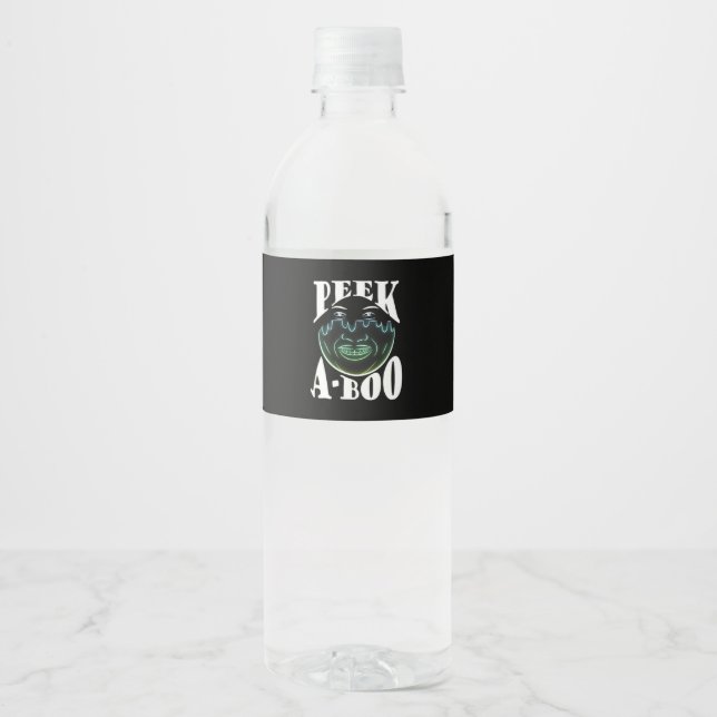 Neon Coloured Artwork - Peekabo Water Bottle Label (Front)