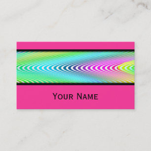 Neon Coloured Waves Stripes seamless pattern Business Card