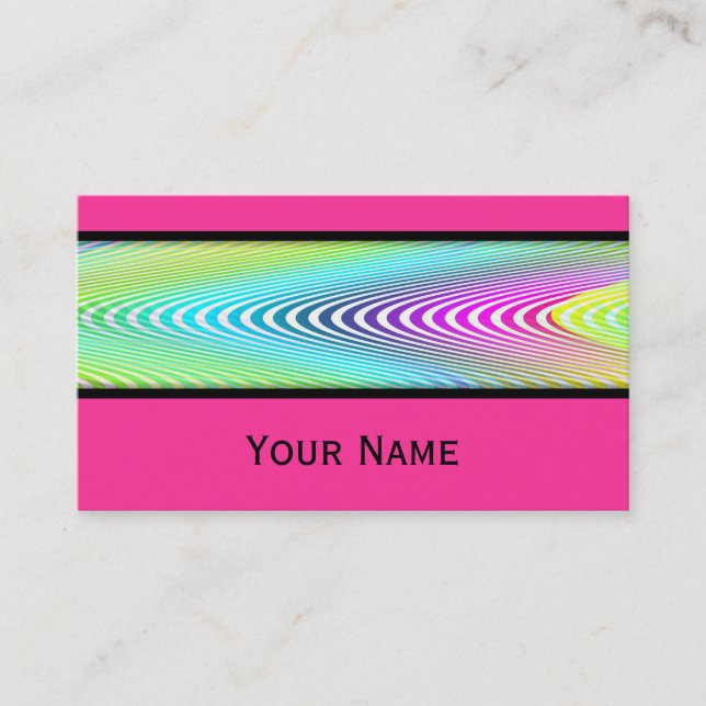 Neon Coloured Waves Stripes seamless pattern Business Card (Front)