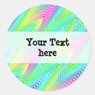 Neon Coloured Waves Stripes seamless pattern Classic Round Sticker