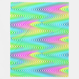Neon Coloured Waves Stripes seamless pattern Fleece Blanket