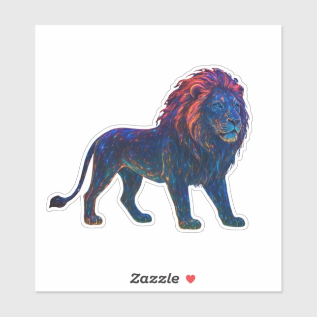 Neon Colourful Lion Art  (Sheet)
