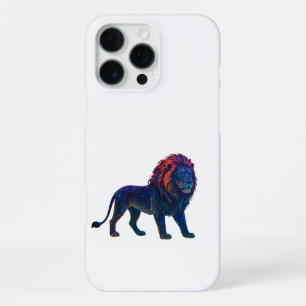 Neon Colourful Lion Art iPhone 16 Pro Max Case
