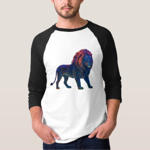 Neon Colourful Lion Art T-Shirt