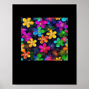 Neon Colourful Pattern - Whimsigoth Cottagecore Bl Poster