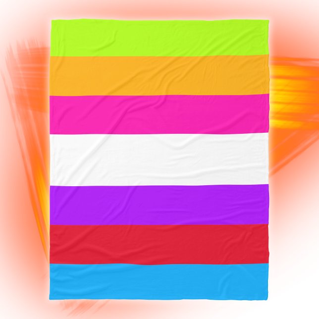 Neon Colourful Stripes |  Fleece Blanket (Creator Uploaded)