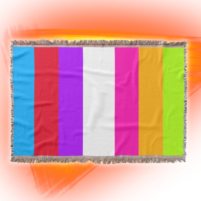Neon Colourful Stripes |  Throw Blanket (Creator Uploaded)