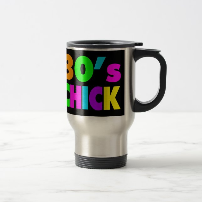 Neon Colours 80's Chick Travel Mug (Right)