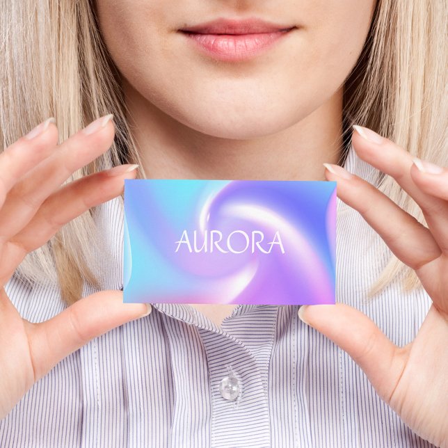 Neon Colours Abstract Holographic Simple Elegant Business Card (Creator Uploaded)