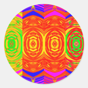Neon Colours Abstract Pattern Classic Round Sticker