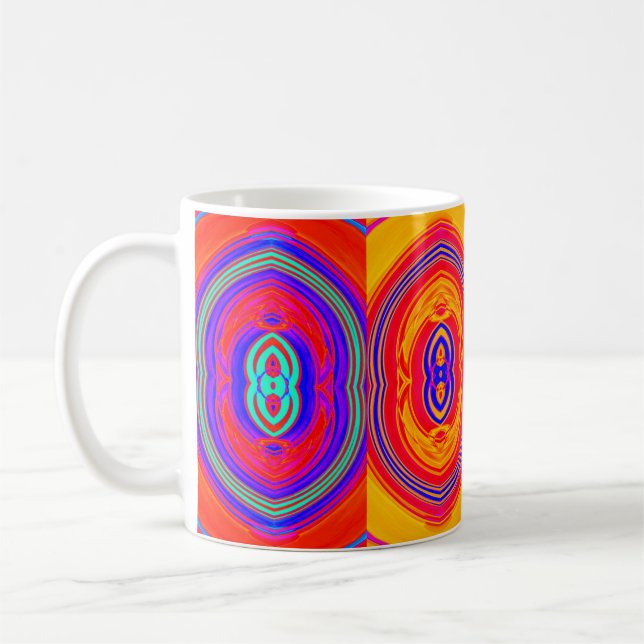Neon Colours Abstract Pattern Coffee Mug (Left)