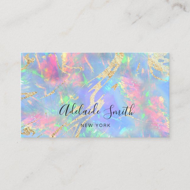 neon colours gemstone opal business card (Front)