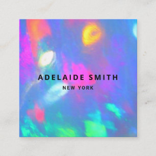 • neon colours gemstone opal photo square business card