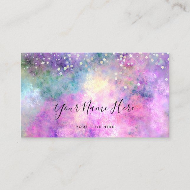 Neon Colours Gemstone Opal Texture Business Card (Front)