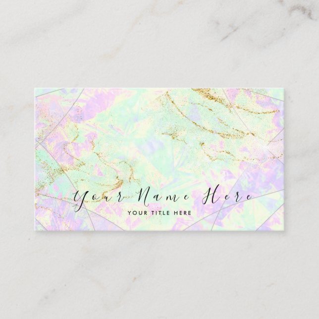 Neon Colours Gemstone Opal Texture Business Card (Front)