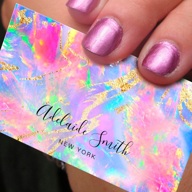 neon colours gemstone opal texture business card (Creator Uploaded)