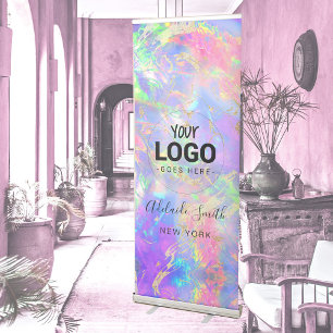 neon colours gemstone retractable banner
