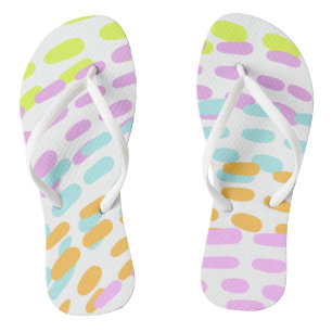 Neon colours in animal print flip flops