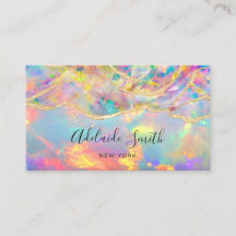 neon colours mineral opal texture business card