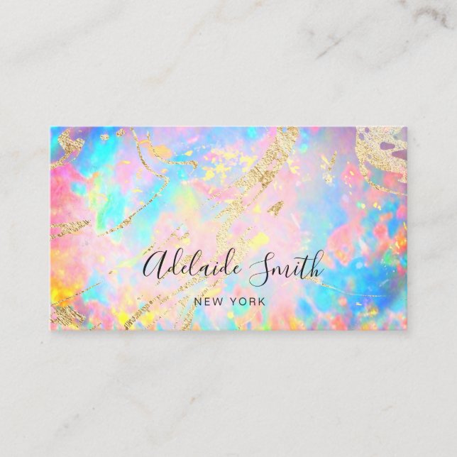 neon colours opal business card (Front)