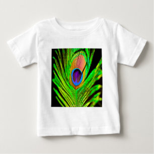 Neon Colours Peacock Feather Baby T-Shirt