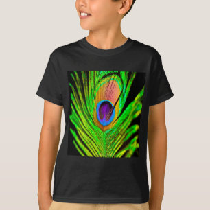 Neon Colours Peacock Feather T-Shirt