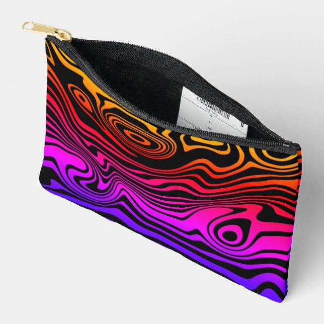 Neon Colours Waves Accessory Pouch (Open)
