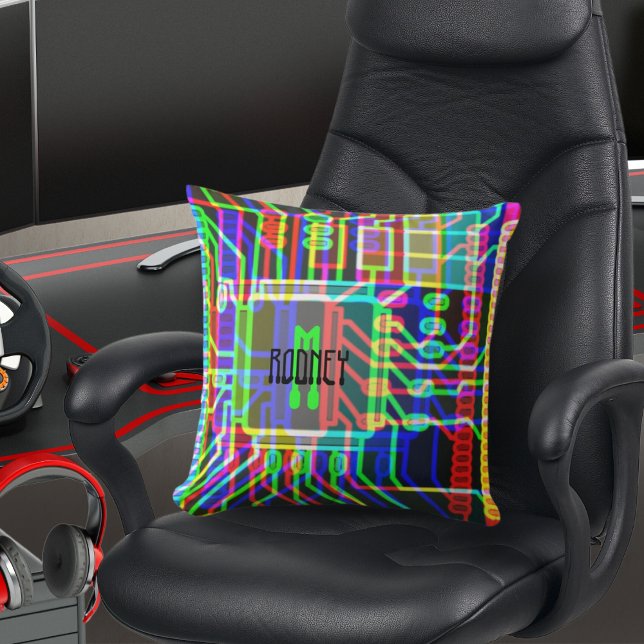 Neon Computer Chip Cushion (Creator Uploaded)