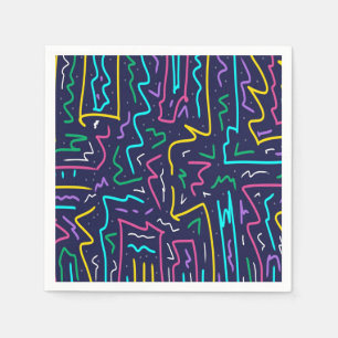 Neon Contrast Space Art Napkin